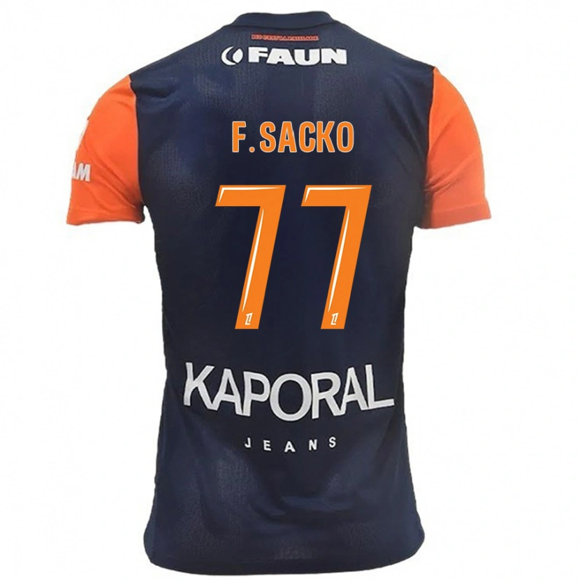 Danxen Męski Falaye Sacko #77 Granatowy Pomarańczowy Domowa Koszulka 2024/25 Koszulki Klubowe