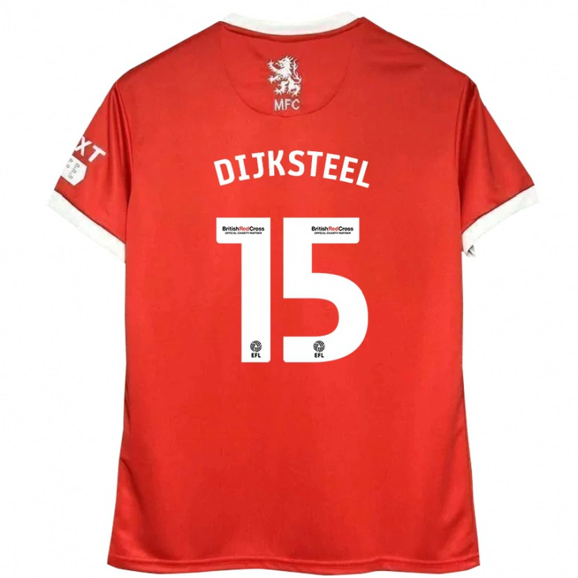 Danxen Męski Anfernee Dijksteel #15 Czerwony Biały Domowa Koszulka 2024/25 Koszulki Klubowe