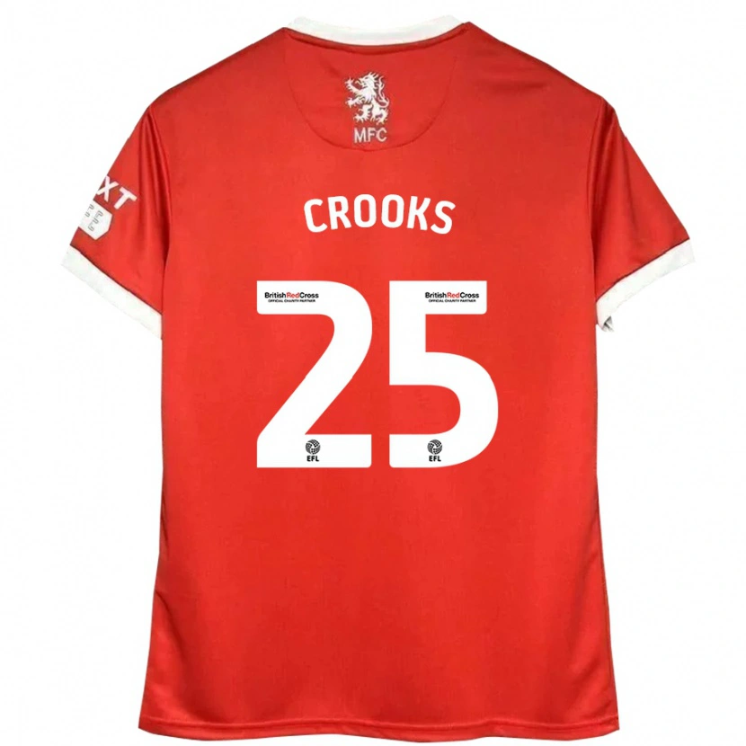 Danxen Męski Matt Crooks #25 Czerwony Biały Domowa Koszulka 2024/25 Koszulki Klubowe