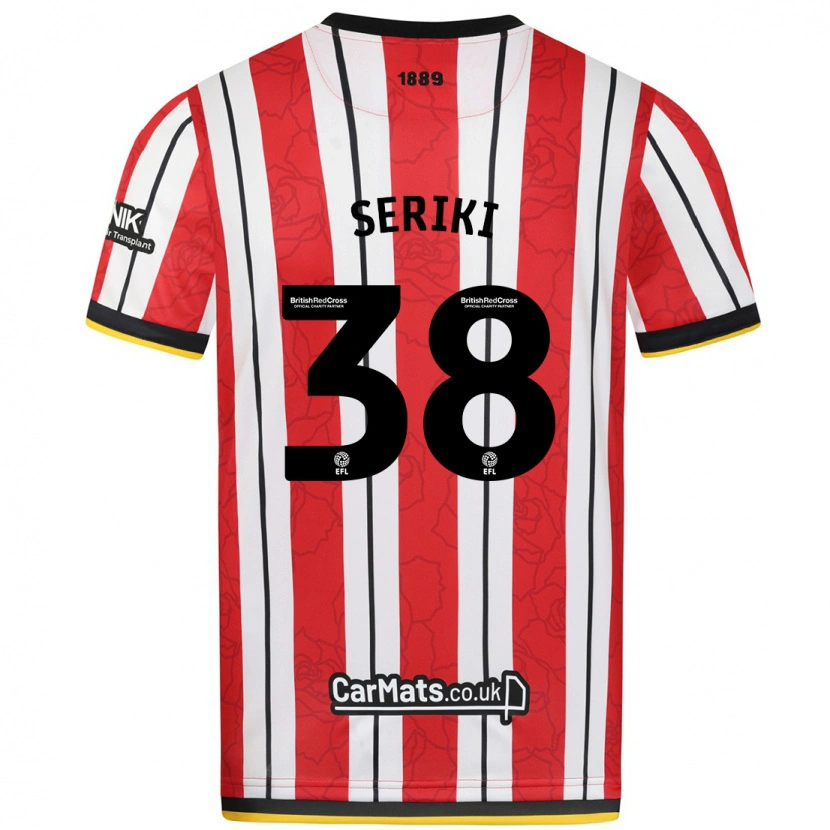 Danxen Męski Femi Seriki #38 Czerwono-Białe Paski Domowa Koszulka 2024/25 Koszulki Klubowe