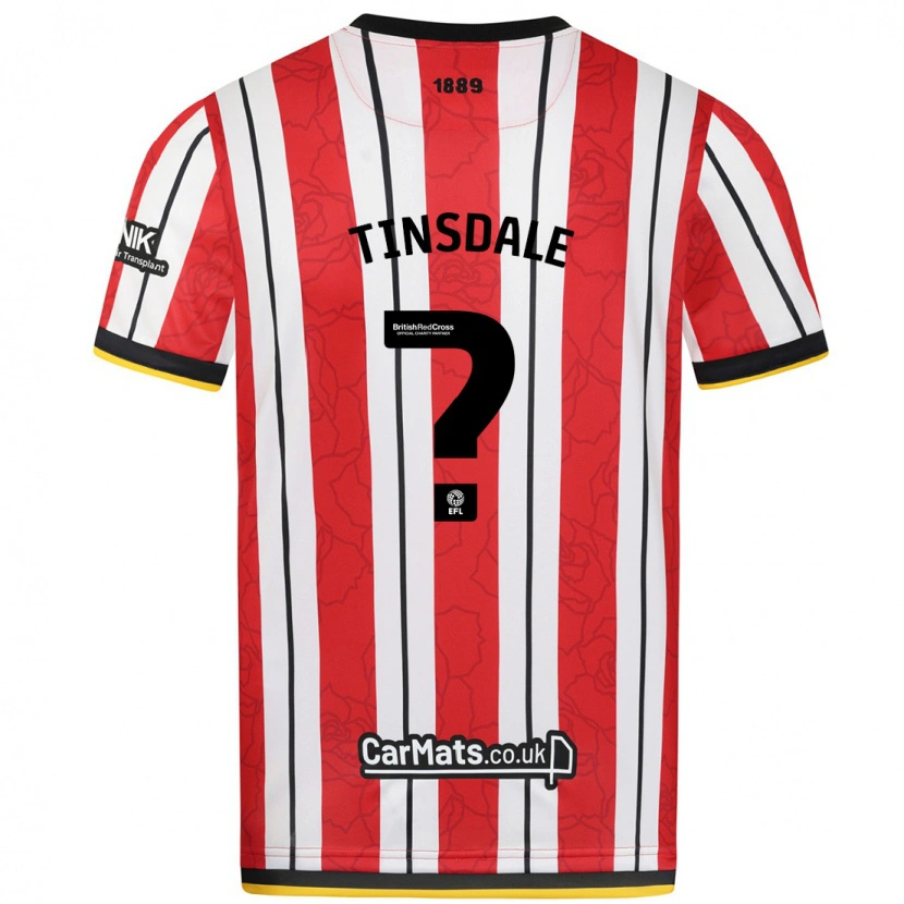 Danxen Męski Jay Tinsdale #0 Czerwono-Białe Paski Domowa Koszulka 2024/25 Koszulki Klubowe