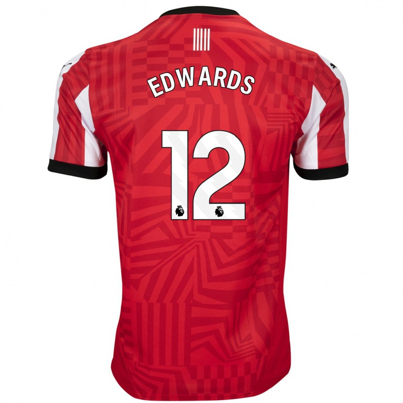 Danxen Męski Ronnie Edwards #12 Czerwony Biały Domowa Koszulka 2024/25 Koszulki Klubowe