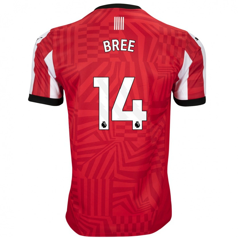 Danxen Męski James Bree #14 Czerwony Biały Domowa Koszulka 2024/25 Koszulki Klubowe