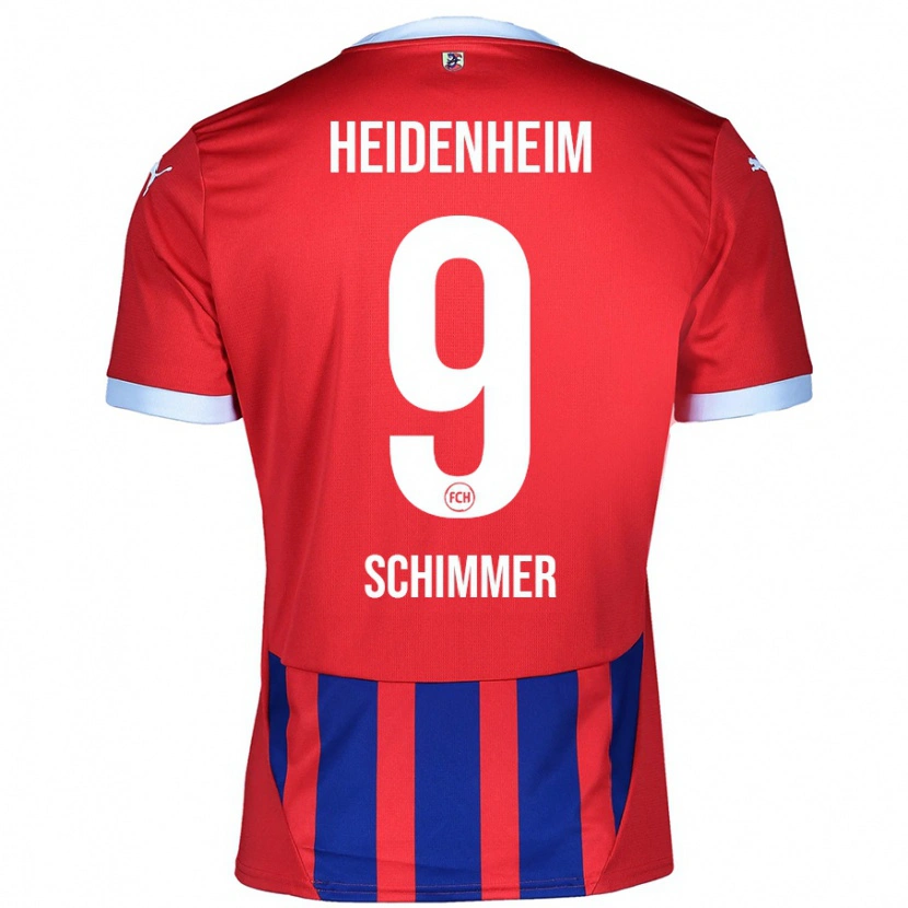 Danxen Męski Stefan Schimmer #9 Czerwony Niebieski Domowa Koszulka 2024/25 Koszulki Klubowe