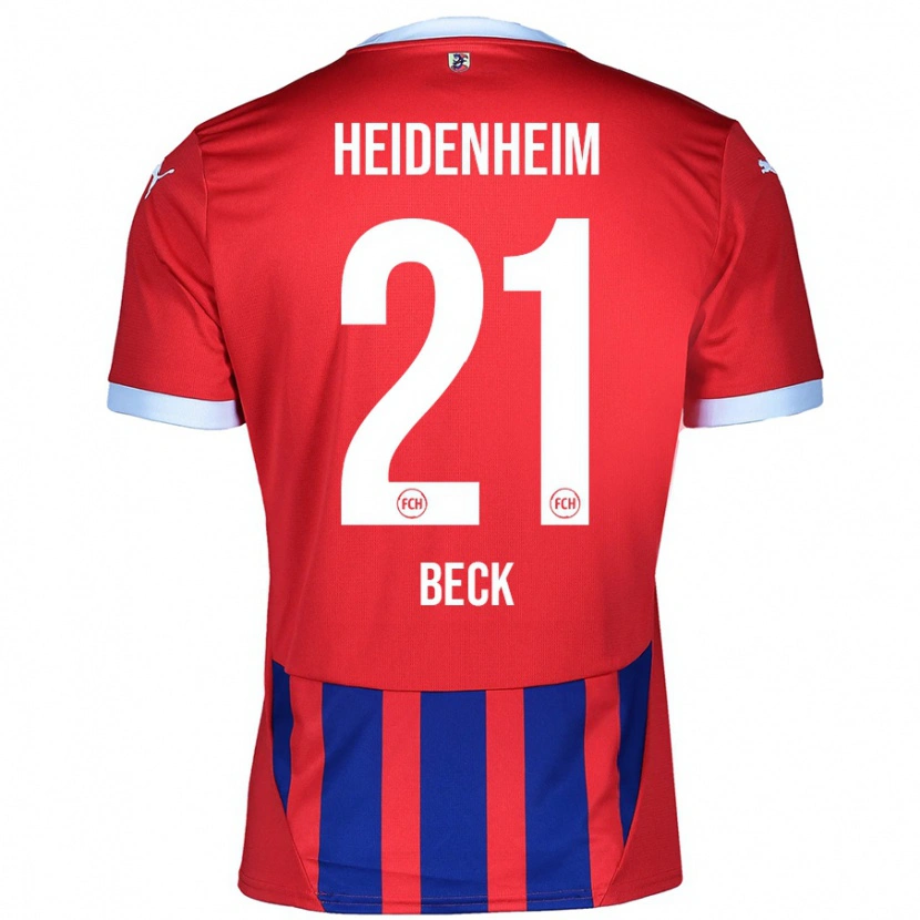 Danxen Męski Adrian Beck #21 Czerwony Niebieski Domowa Koszulka 2024/25 Koszulki Klubowe