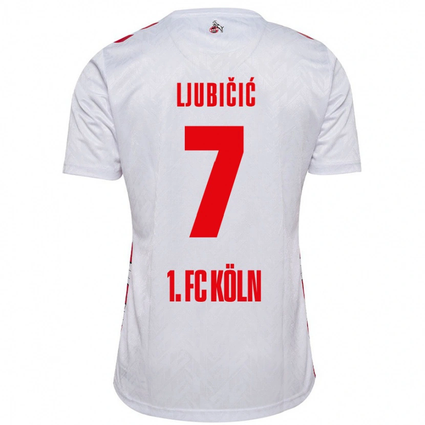 Danxen Męski Dejan Ljubicic #7 Biały Czerwony Domowa Koszulka 2024/25 Koszulki Klubowe