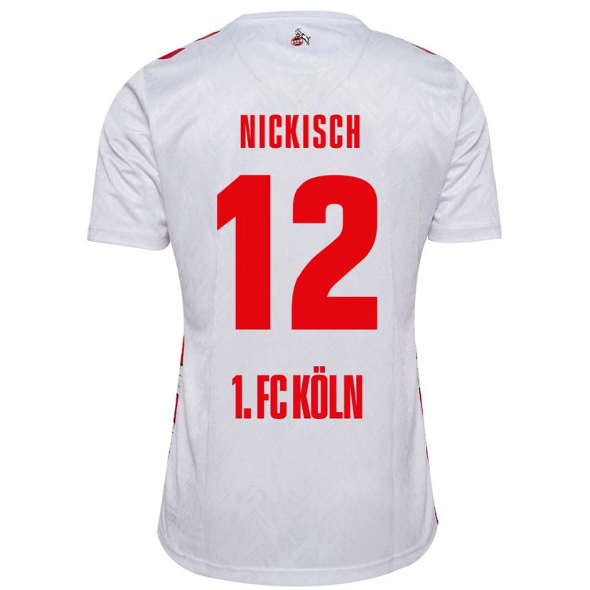 Danxen Męski Jonas Nickisch #12 Biały Czerwony Domowa Koszulka 2024/25 Koszulki Klubowe