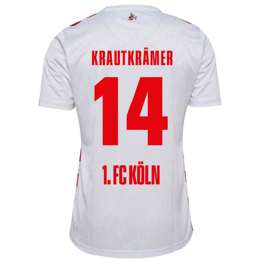 Danxen Męski Jakob Krautkrämer #14 Biały Czerwony Domowa Koszulka 2024/25 Koszulki Klubowe