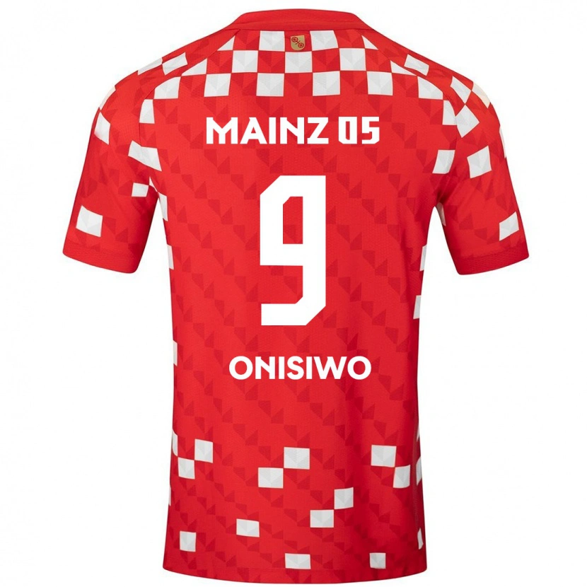 Danxen Męski Karim Onisiwo #9 Biały Czerwony Domowa Koszulka 2024/25 Koszulki Klubowe