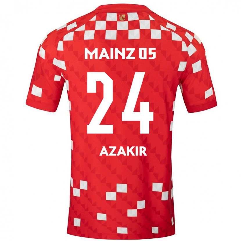 Danxen Męski Dennis Azakir #24 Biały Czerwony Domowa Koszulka 2024/25 Koszulki Klubowe