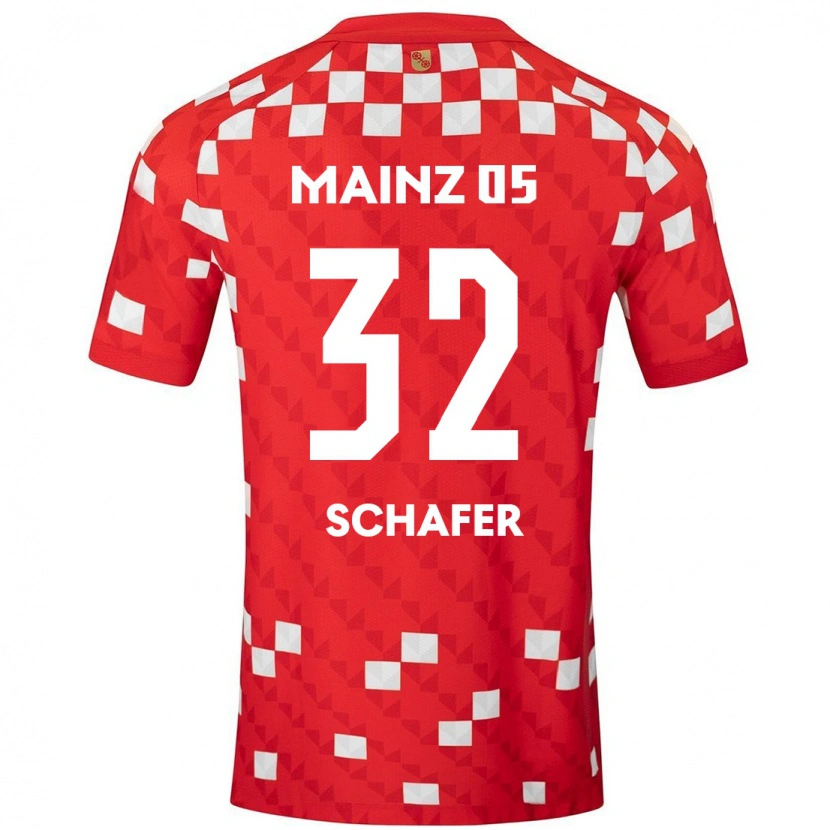 Danxen Męski Ann-Christin Schäfer #32 Biały Czerwony Domowa Koszulka 2024/25 Koszulki Klubowe
