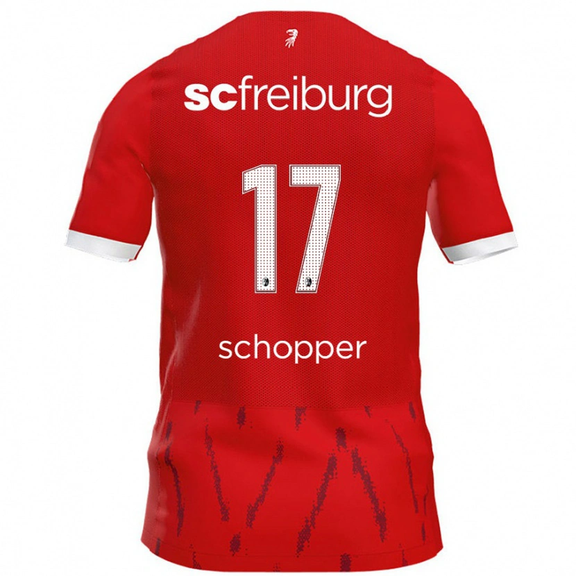 Danxen Męski David Schopper #17 Czerwony Domowa Koszulka 2024/25 Koszulki Klubowe