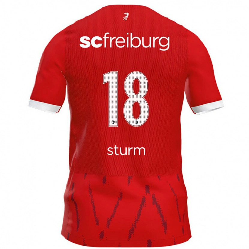 Danxen Męski Yann Sturm #18 Czerwony Domowa Koszulka 2024/25 Koszulki Klubowe