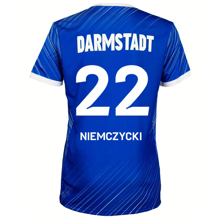 Danxen Męski Karol Niemczycki #22 Niebieski Biały Domowa Koszulka 2024/25 Koszulki Klubowe