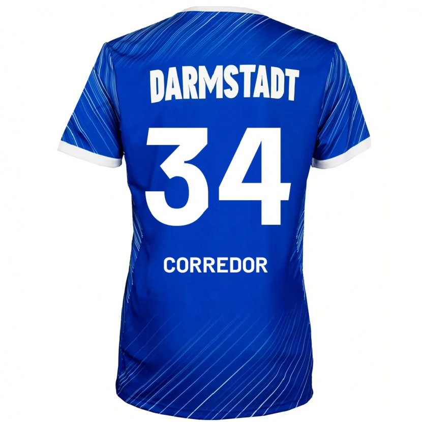 Danxen Męski Killian Corredor #34 Niebieski Biały Domowa Koszulka 2024/25 Koszulki Klubowe
