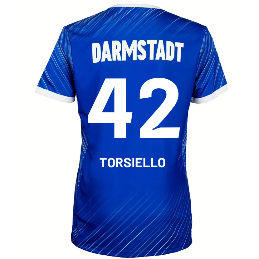 Danxen Męski Fabio Torsiello #42 Niebieski Biały Domowa Koszulka 2024/25 Koszulki Klubowe