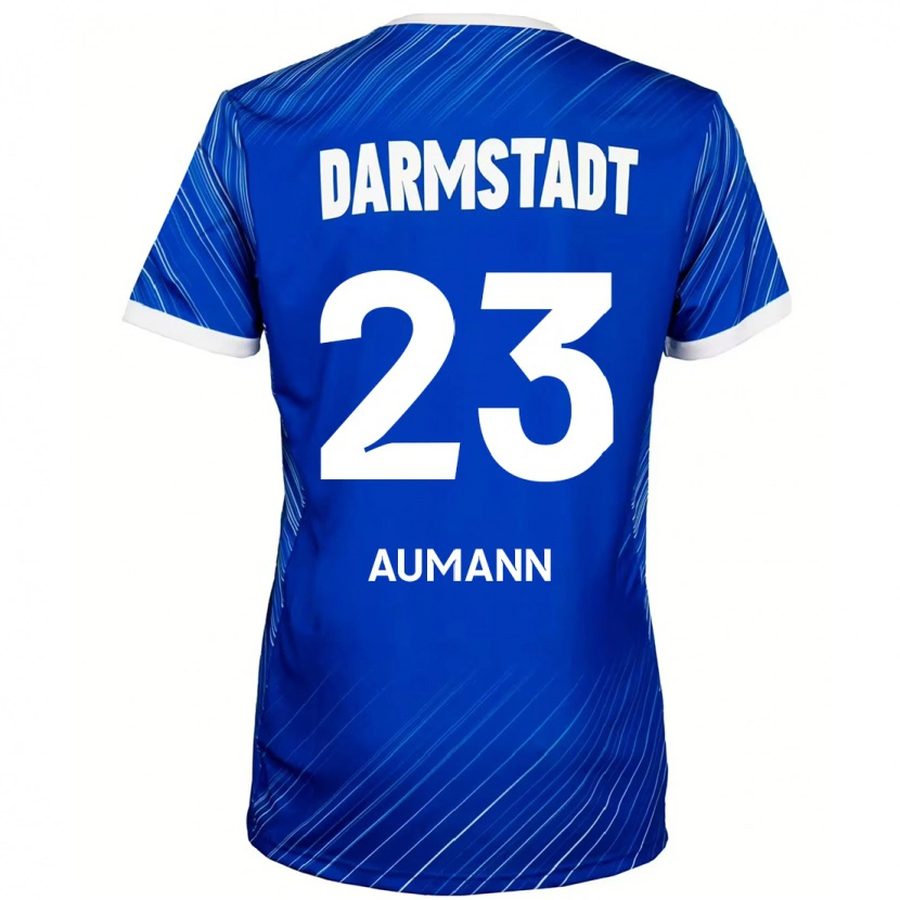 Danxen Męski Emil Aumann #23 Niebieski Biały Domowa Koszulka 2024/25 Koszulki Klubowe