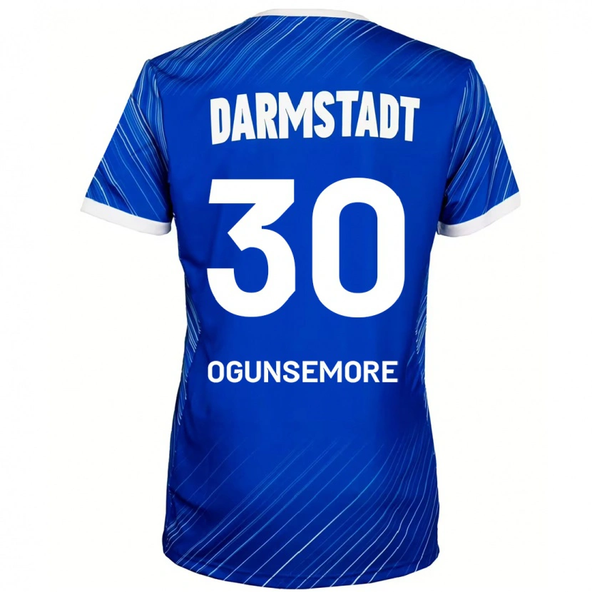 Danxen Męski Malakai Ogunsemore #30 Niebieski Biały Domowa Koszulka 2024/25 Koszulki Klubowe