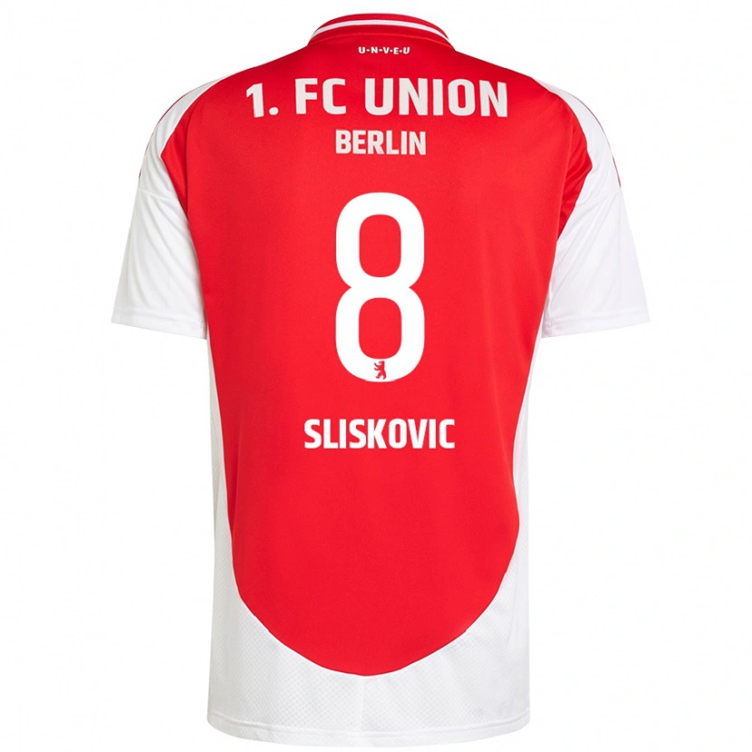 Danxen Męski Duje Sliskovic #8 Czerwony Biały Domowa Koszulka 2024/25 Koszulki Klubowe