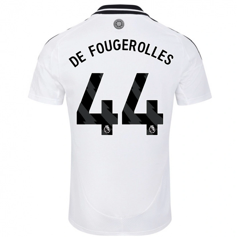 Danxen Męski Luc De Fougerolles #44 Biały Domowa Koszulka 2024/25 Koszulki Klubowe