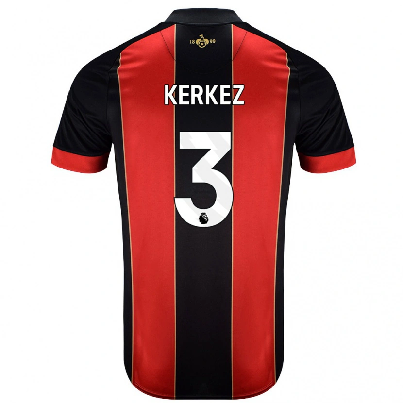 Danxen Męski Milos Kerkez #3 Czerwony Czarny Domowa Koszulka 2024/25 Koszulki Klubowe