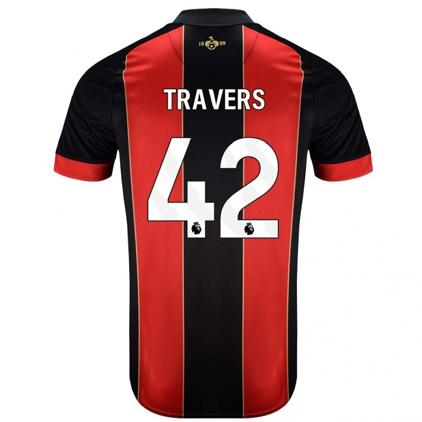 Danxen Męski Mark Travers #42 Czerwony Czarny Domowa Koszulka 2024/25 Koszulki Klubowe