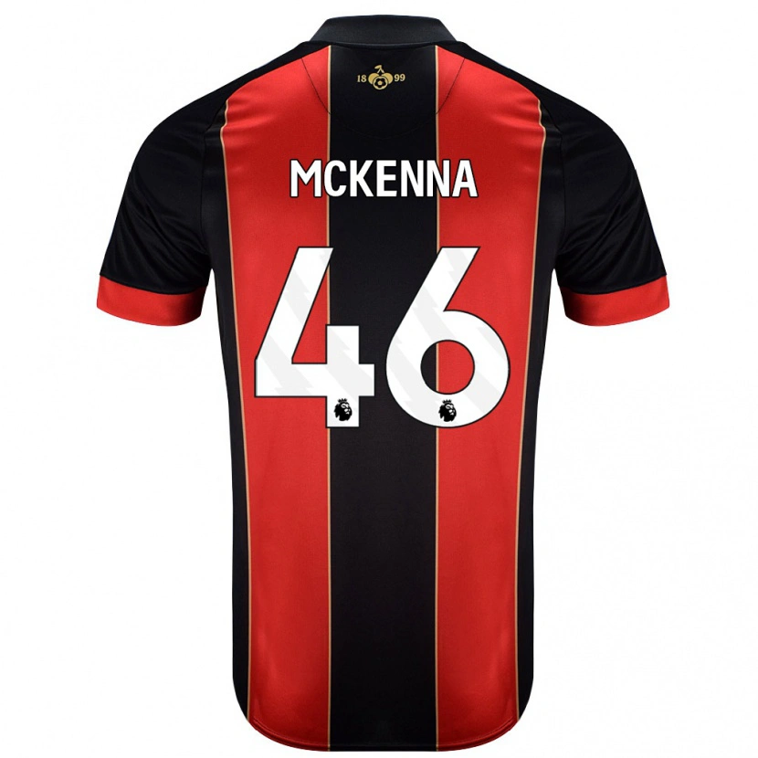 Danxen Męski Callan Mckenna #46 Czerwony Czarny Domowa Koszulka 2024/25 Koszulki Klubowe
