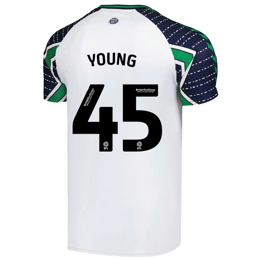 Danxen Męski Matthew Young #45 Biały Wyjazdowa Koszulka 2024/25 Koszulki Klubowe