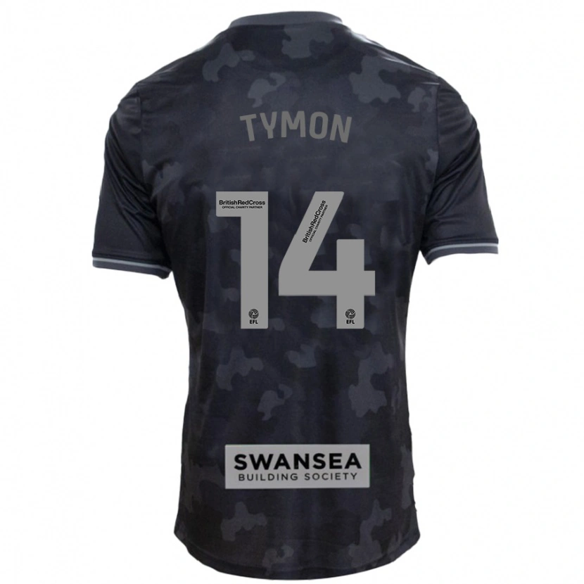 Danxen Męski Josh Tymon #14 Czarny Wyjazdowa Koszulka 2024/25 Koszulki Klubowe