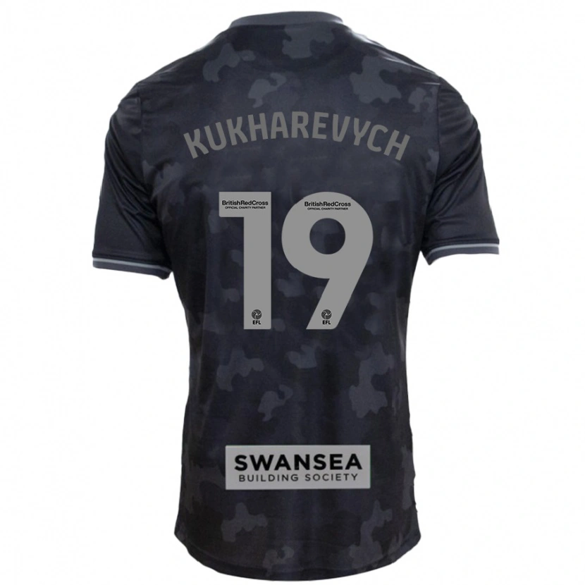 Danxen Męski Mykola Kukharevych #19 Czarny Wyjazdowa Koszulka 2024/25 Koszulki Klubowe