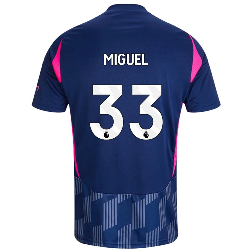 Danxen Męski Carlos Miguel #33 Królewski Niebieski Różowy Wyjazdowa Koszulka 2024/25 Koszulki Klubowe