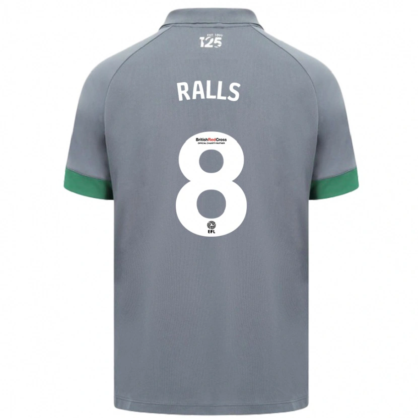 Danxen Męski Joe Ralls #8 Ciemnoszary Wyjazdowa Koszulka 2024/25 Koszulki Klubowe