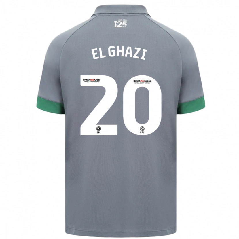 Danxen Męski Anwar El Ghazi #20 Ciemnoszary Wyjazdowa Koszulka 2024/25 Koszulki Klubowe