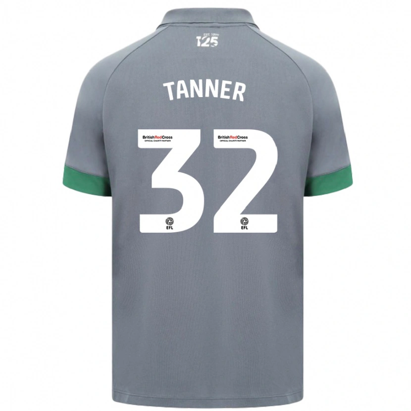 Danxen Męski Ollie Tanner #32 Ciemnoszary Wyjazdowa Koszulka 2024/25 Koszulki Klubowe