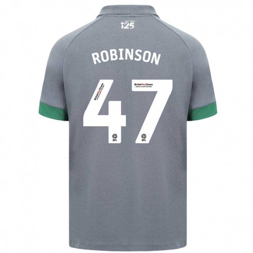 Danxen Męski Callum Robinson #47 Ciemnoszary Wyjazdowa Koszulka 2024/25 Koszulki Klubowe