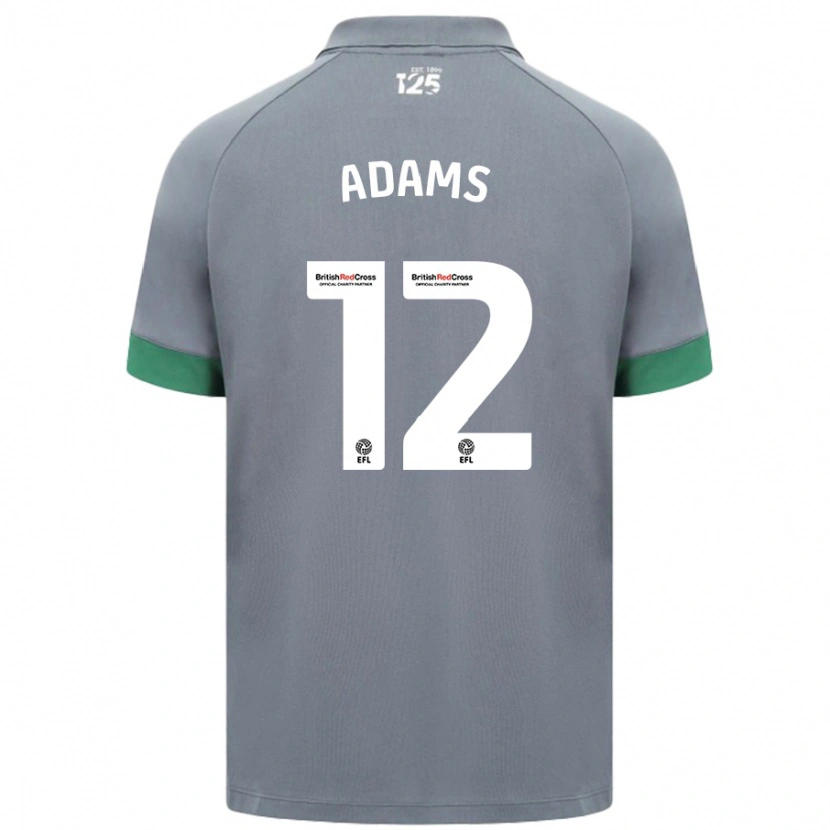 Danxen Męski Kelly Adams #12 Ciemnoszary Wyjazdowa Koszulka 2024/25 Koszulki Klubowe