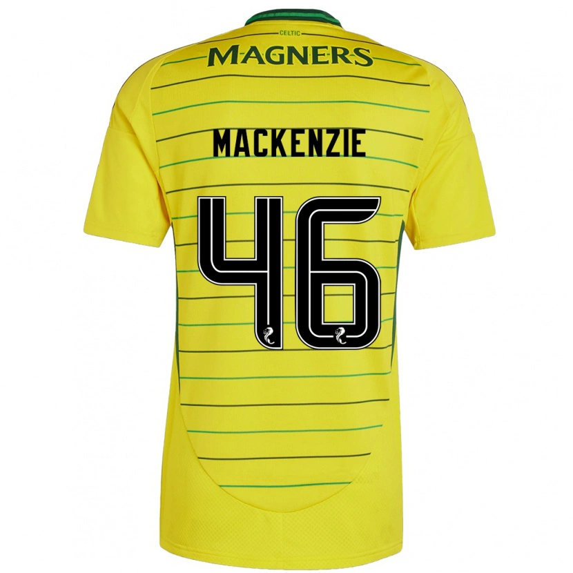 Danxen Męski Magnus Mackenzie #46 Żółty Wyjazdowa Koszulka 2024/25 Koszulki Klubowe