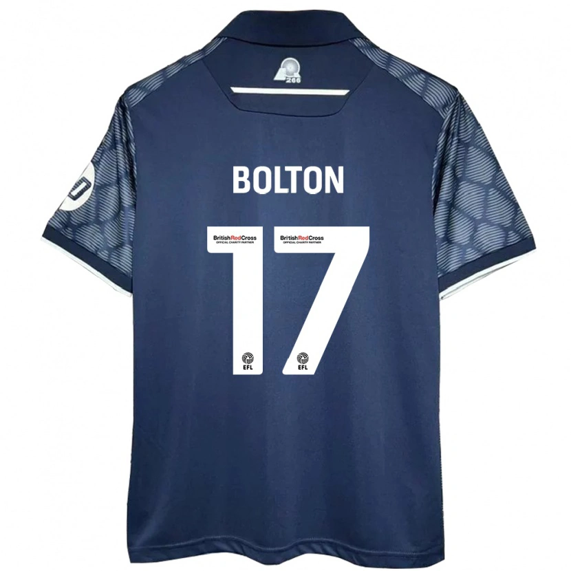 Danxen Męski Luke Bolton #17 Czarny Wyjazdowa Koszulka 2024/25 Koszulki Klubowe