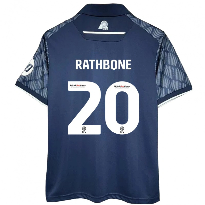 Danxen Męski Ollie Rathbone #20 Czarny Wyjazdowa Koszulka 2024/25 Koszulki Klubowe