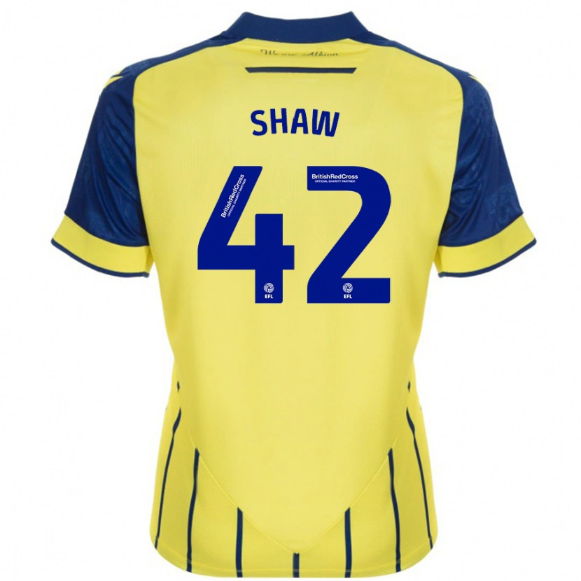 Danxen Męski Josh Shaw #42 Żółto-Niebieski Wyjazdowa Koszulka 2024/25 Koszulki Klubowe