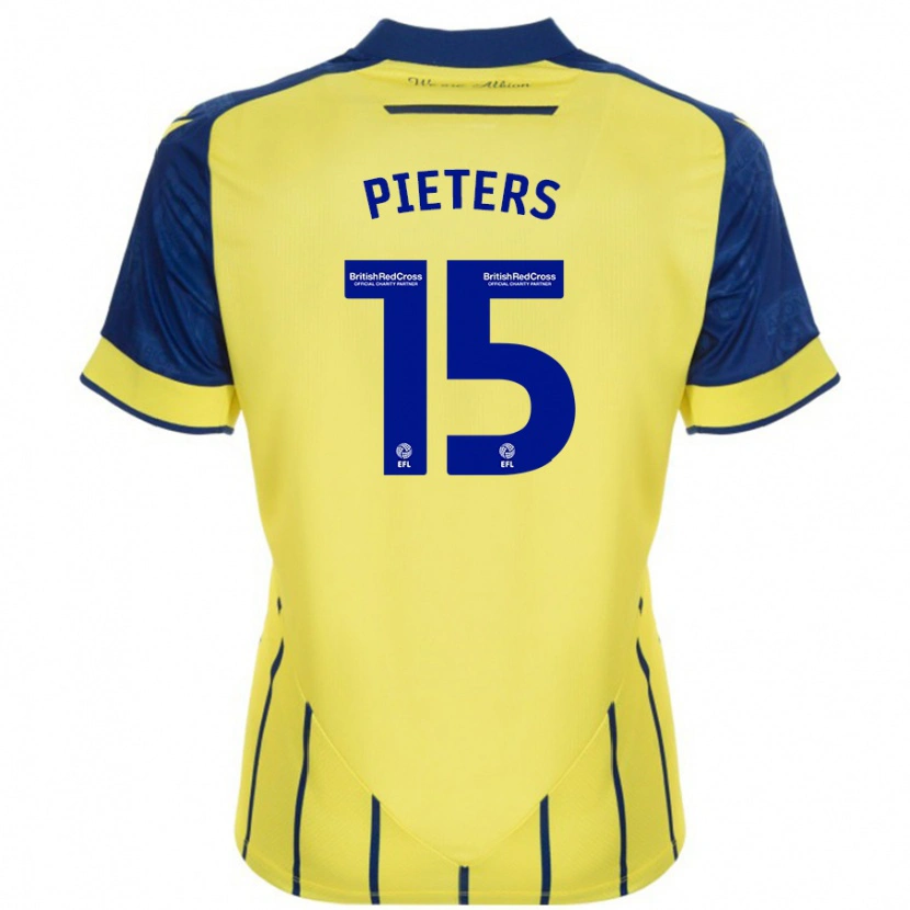 Danxen Męski Erik Pieters #15 Żółto-Niebieski Wyjazdowa Koszulka 2024/25 Koszulki Klubowe