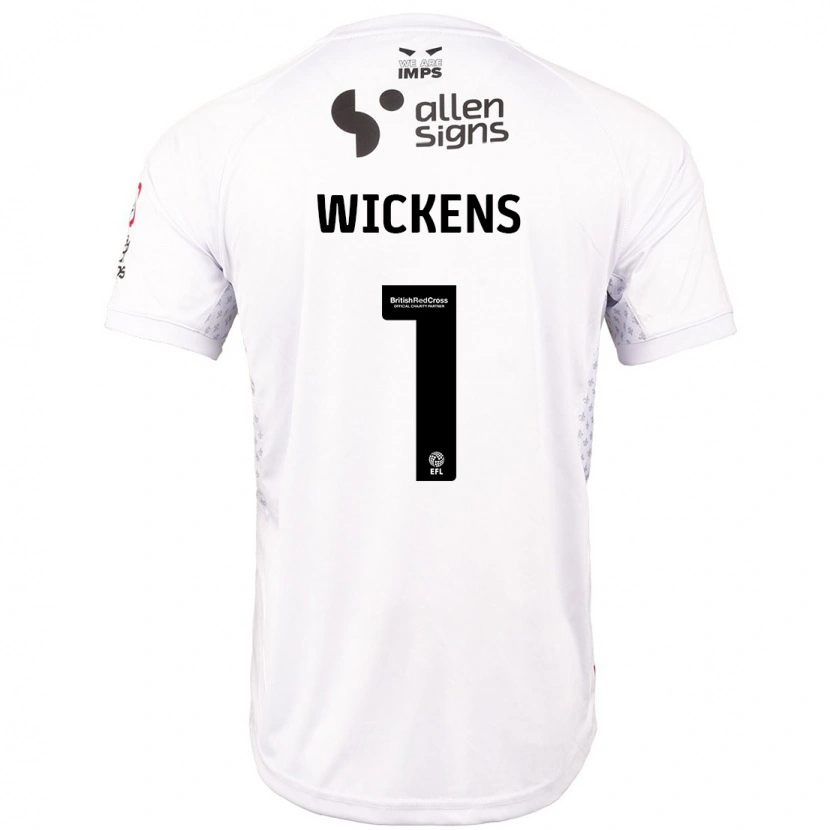 Danxen Męski George Wickens #1 Czerwony Biały Wyjazdowa Koszulka 2024/25 Koszulki Klubowe