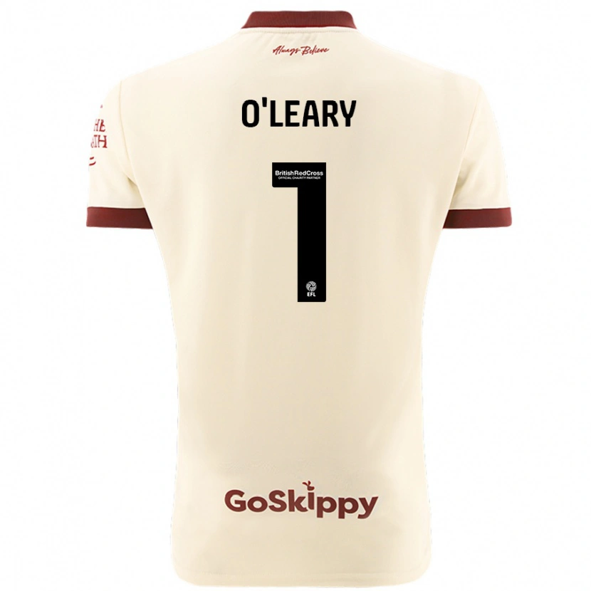 Danxen Męski Max O'leary #1 Kremowy Biały Wyjazdowa Koszulka 2024/25 Koszulki Klubowe
