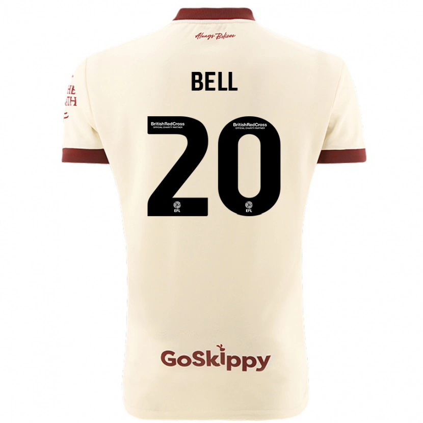 Danxen Męski Sam Bell #20 Kremowy Biały Wyjazdowa Koszulka 2024/25 Koszulki Klubowe