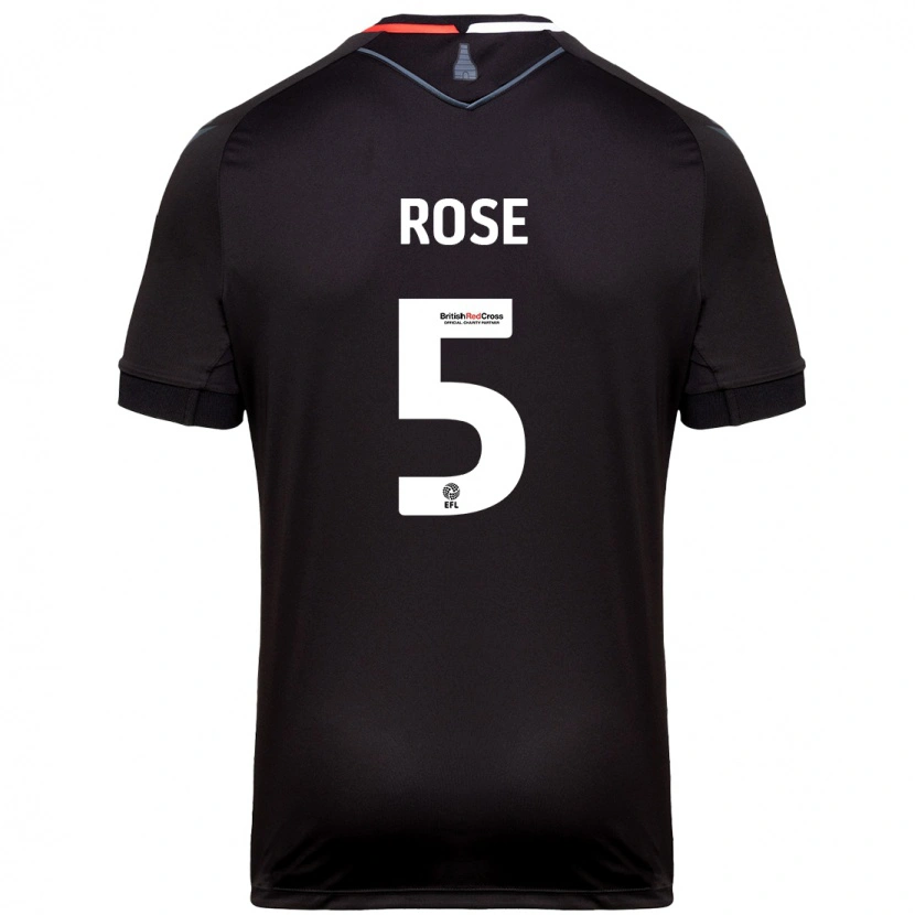 Danxen Męski Michael Rose #5 Czarny Wyjazdowa Koszulka 2024/25 Koszulki Klubowe