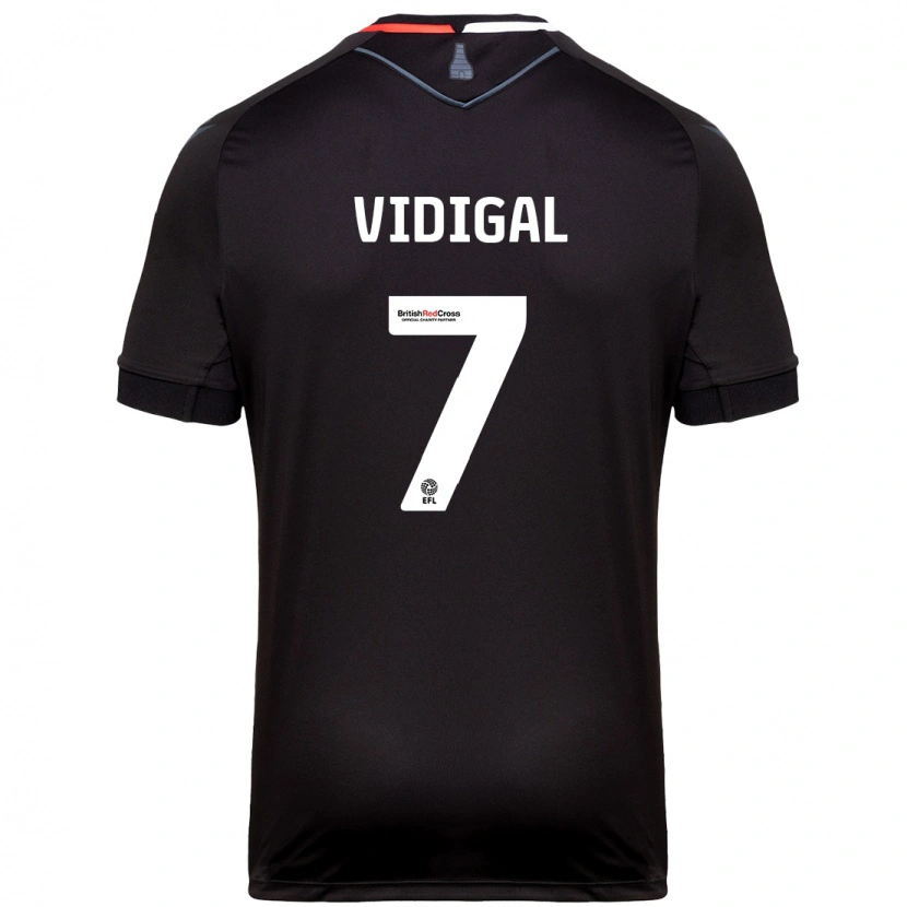 Danxen Męski André Vidigal #7 Czarny Wyjazdowa Koszulka 2024/25 Koszulki Klubowe