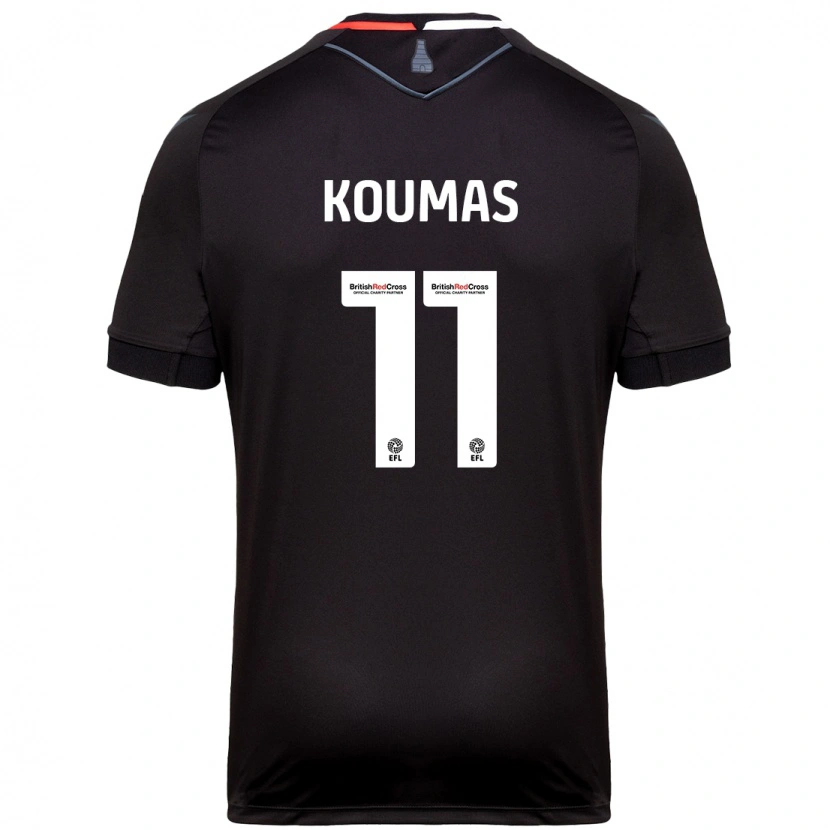 Danxen Męski Lewis Koumas #11 Czarny Wyjazdowa Koszulka 2024/25 Koszulki Klubowe