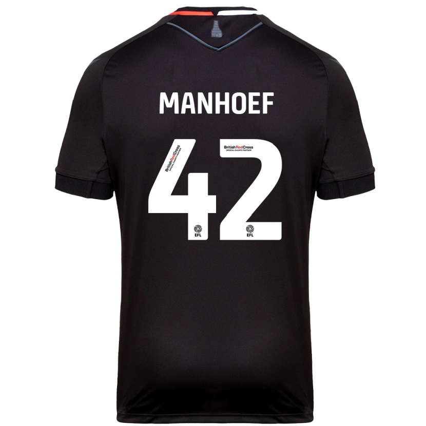 Danxen Męski Million Manhoef #42 Czarny Wyjazdowa Koszulka 2024/25 Koszulki Klubowe