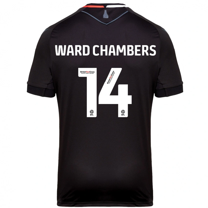 Danxen Męski Courtnay Ward-Chambers #14 Czarny Wyjazdowa Koszulka 2024/25 Koszulki Klubowe