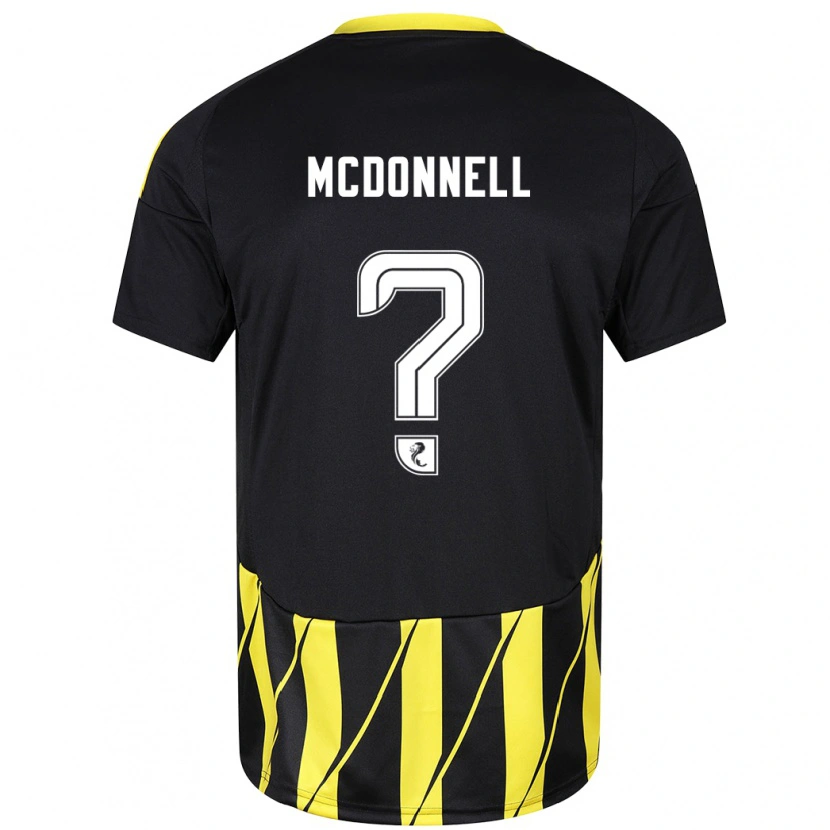 Danxen Męski Noah Mcdonnell #0 Czarny Żółty Wyjazdowa Koszulka 2024/25 Koszulki Klubowe